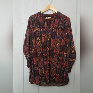 Soft Surroundings Western Aztec Multicolor Patterned Top Size PM
